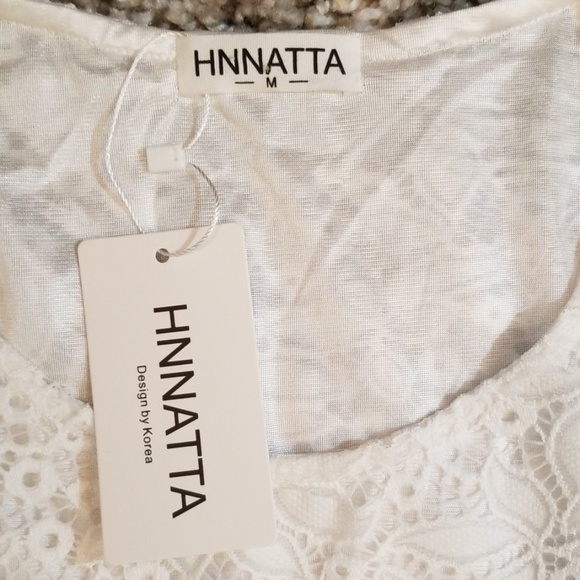 NWT HNNATTA White Lace Dress M - Picture 2 of 8